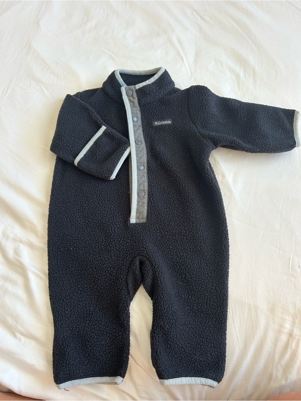 Columbia Black Fleece One-Piece Coverall with Light Gray Trim